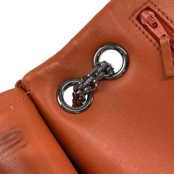 Chanel Mini Matelasse Mademoiselle Chain Double Flap Shoulder Bag Orange - Picture 14 of 16